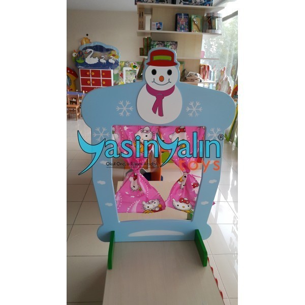 Kardan Adam Fig�rl� Masa�st� Kukla Sahnesi